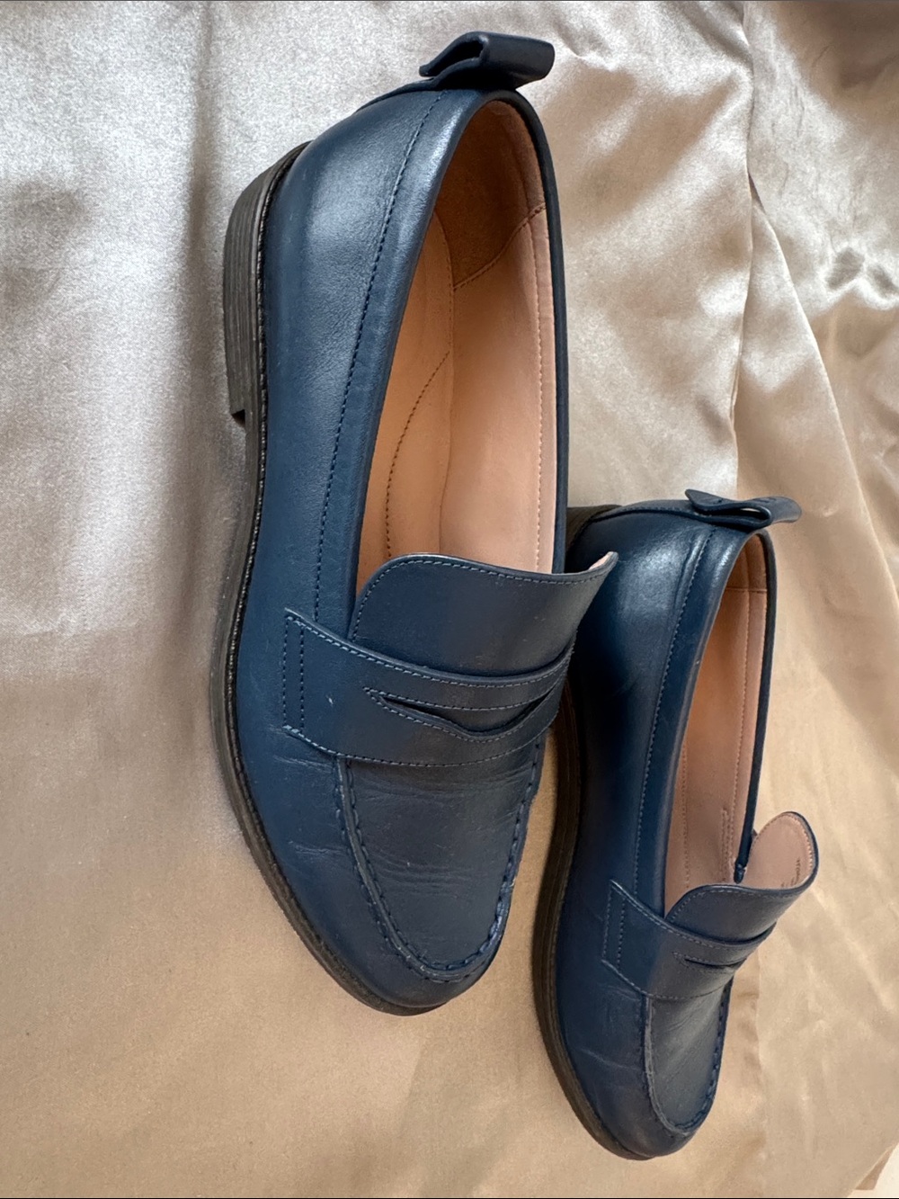 Cole Haan Dark Blue Leather Penny Loafers for Women - Picture 2 of 3